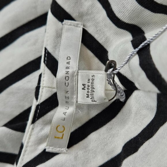 LC Lauren Conrad Sleeveless Racetrack Tank Black White Stripe Maxi Dress Medium - Picture 7 of 8